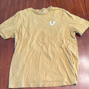 True Religion Tan Short Sleeve Tee Classic Crew Neck